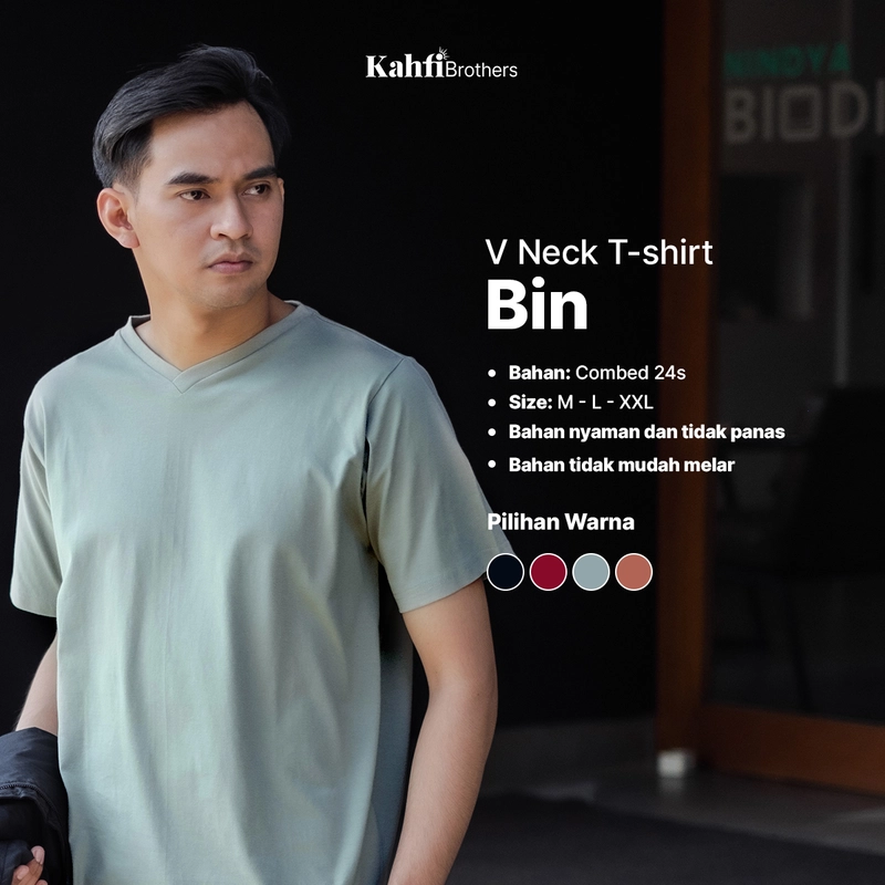 Product image T-shirt V neck Pria combed - BIN CINNAMON L all variant
